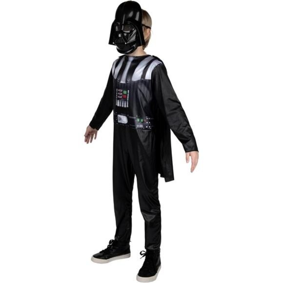 STAR WARS Darth Vader Official Youth Halloween Costume - Printed Jumpsuit with - Picture 6 of 7